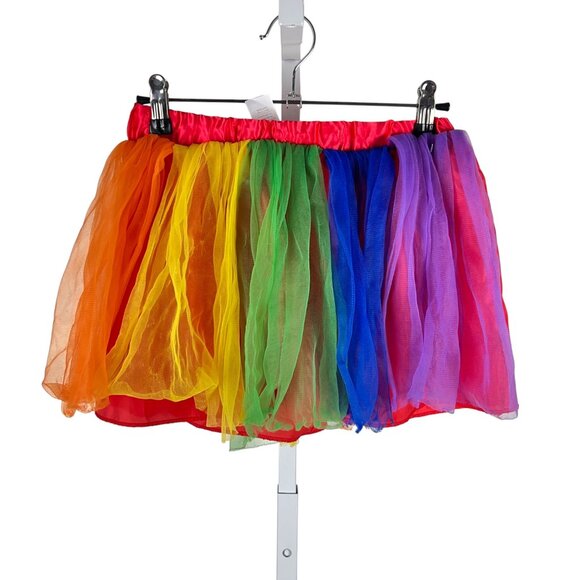 Rainbow Tutu Mini Skirt - Costume CosPlay Festival Pride Dress Up Color - Picture 1 of 9